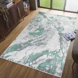 Smart Living Modern Emperor Thick Area Rugs for Bedroom, Living Room, Hallway Runner in Aqua - Size: 60 cm x 220 cm - thumbnail 3