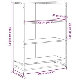Berkfield Home Book Cabinet Black 80.5x35x107.5 cm Engineered Wood - thumbnail 9