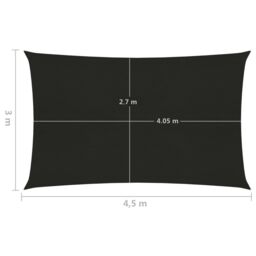 Berkfield Home Sunshade Sail 160 g/m ² Black 3x4.5 m HDPE - thumbnail 6