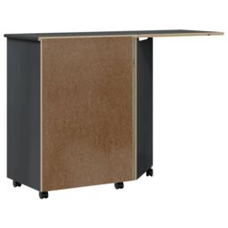 Berkfield Home Rolling Cabinet with Desk MOSS Grey Solid Wood Pine - thumbnail 6