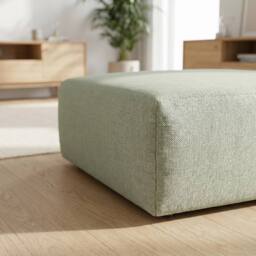 Abakus Direct Tokyo Footstool Basket Weave Fabric in Green - thumbnail 2