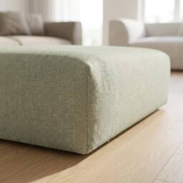 Abakus Direct Tokyo Footstool Basket Weave Fabric in Green - thumbnail 3