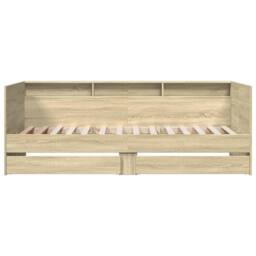 Berkfield Home Versatile Daybed with Drawers without Mattress Sonoma Oak 75x190 in Light Oak - thumbnail 4