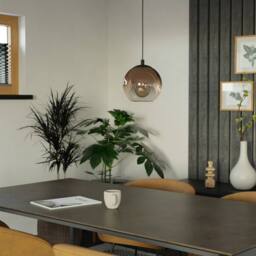 Eglo Ariscani 1 Copper Ombre Effect Glass Single Pendant Light in Black - thumbnail 2