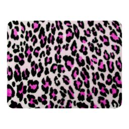 Benjamin Tate Design Pink Fluffy Leopard Blanket in Natural - Size: 120 cm x 150 cm - thumbnail 1