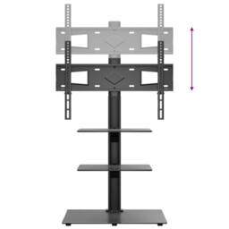 Berkfield Home Decorative Corner TV Stand 3-Tiers for 32-65 Inch Black - thumbnail 8