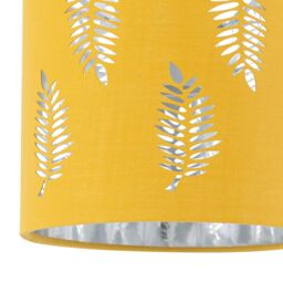 First Choice Lighting Chrome Stick Table Lamp with Ochre Cut Out Shade in Silver - thumbnail 3