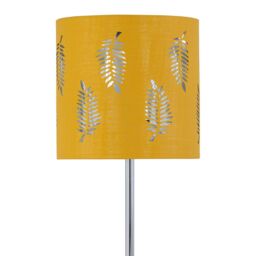 First Choice Lighting Chrome Stick Table Lamp with Ochre Cut Out Shade in Silver - thumbnail 2