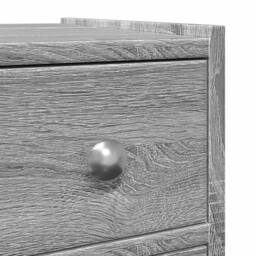 Berkfield Home Narrow Bathroom Cupboard with Wheels Grey Sonoma Engineered Wood - thumbnail 9