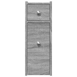 Berkfield Home Narrow Bathroom Cupboard with Wheels Grey Sonoma Engineered Wood - thumbnail 4