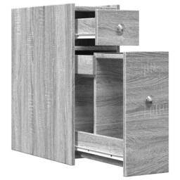 Berkfield Home Narrow Bathroom Cupboard with Wheels Grey Sonoma Engineered Wood - thumbnail 7