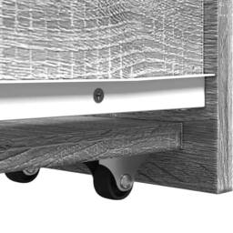 Berkfield Home Narrow Bathroom Cupboard with Wheels Grey Sonoma Engineered Wood - thumbnail 8