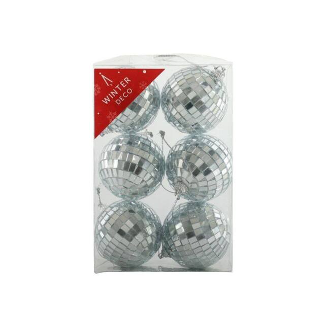 Garden Greatness Set Of 6 Hanging Disco Baubles in Silver - Size: 1 Pack