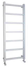Balterley Heated Vertical Towel Rail with Square Tubes, 1200mm x 450mm - Chrome in Silver - thumbnail 1