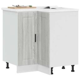 Berkfield Home Kitchen Corner Base Cabinet¬†Porto Grey Sonoma Engineered Wood - thumbnail 2
