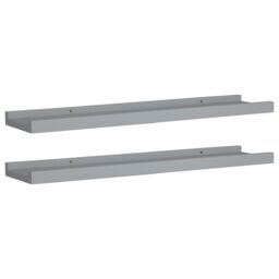 Berkfield Home Picture Frame Ledge Shelves 2 pcs Grey 60x9x3 cm MDF - Size: 60 x 9 x 3 cm - thumbnail 2