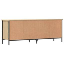 Berkfield Home Shoe Cabinet Sonoma Oak 131x35x50 cm Engineered Wood in Light Oak - Size: 131 x 35 x 50 cm - thumbnail 6