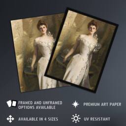 "Artery8 Lisa Colt Curtis Elegant Portrait Sargent Framed Wall Art Print in Brown - Size: W12"" x H16""" - thumbnail 2