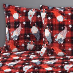 Velosso Gonks Check Flannel Cotton Rich Printed Duvet Cover & Pill in Red - Size: Double - thumbnail 2