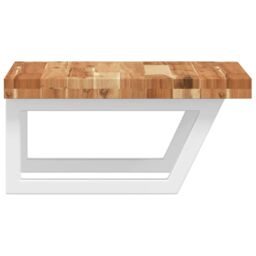 Berkfield Home Basin Shelf Wall Mounted Steel & Solid Wood Acacia in Brown - thumbnail 5