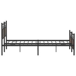 Berkfield Home Metal Bed Frame without Mattress Brown Oak 180x200 cm Super King - thumbnail 7