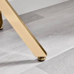 FurnitureboxUK Leonardo Rectangular Marble Effect Glass Top Console Table With Gold Metal Starburst Legs in Grey - thumbnail 6