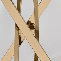 FurnitureboxUK Leonardo Rectangular Marble Effect Glass Top Console Table With Gold Metal Starburst Legs in Grey - thumbnail 5