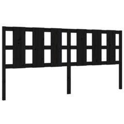 Berkfield Home Beautiful Bed Headboard Black 205.5x4x100 cm Solid Wood Pine - thumbnail 3