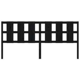 Berkfield Home Beautiful Bed Headboard Black 205.5x4x100 cm Solid Wood Pine - thumbnail 4