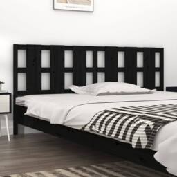 Berkfield Home Beautiful Bed Headboard Black 205.5x4x100 cm Solid Wood Pine - thumbnail 2