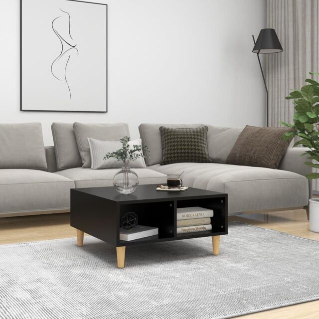 Berkfield Home Coffee Table Black 60x60x30 cm Engineered Wood - Size: 60 x 60 x 30 cm - image 1
