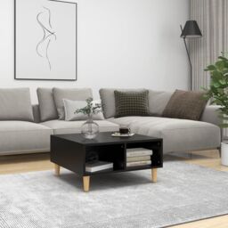 Berkfield Home Coffee Table Black 60x60x30 cm Engineered Wood - Size: 60 x 60 x 30 cm - thumbnail 1