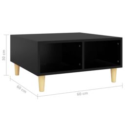 Berkfield Home Coffee Table Black 60x60x30 cm Engineered Wood - Size: 60 x 60 x 30 cm - thumbnail 6