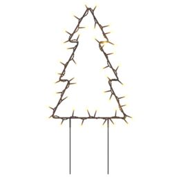 Berkfield Home Christmas Light Decorations with Spikes 3 pcs Tree 50 LEDs 30 cm in Black - thumbnail 4