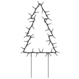 Berkfield Home Christmas Light Decorations with Spikes 3 pcs Tree 50 LEDs 30 cm in Black - thumbnail 3