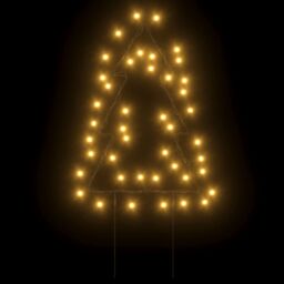 Berkfield Home Christmas Light Decorations with Spikes 3 pcs Tree 50 LEDs 30 cm in Black - thumbnail 5