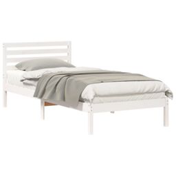 Berkfield Home with Headboard White 80 x 220 cm Solid pine wood - thumbnail 3