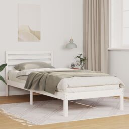 Berkfield Home with Headboard White 80 x 220 cm Solid pine wood - thumbnail 1