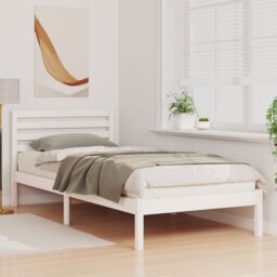 Berkfield Home with Headboard White 80 x 220 cm Solid pine wood - thumbnail 5