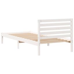 Berkfield Home with Headboard White 80 x 220 cm Solid pine wood - thumbnail 8