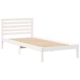 Berkfield Home with Headboard White 80 x 220 cm Solid pine wood - thumbnail 2