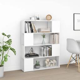 Berkfield Home Classic Book Cabinet Room Divider White 100x24x124 cm - Size: 100 x 24 x 124 cm - thumbnail 1