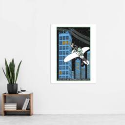 "Artery8 Rendezvous on 968th Floor of a Skyscraper Jung Wall Art Poster Print in Blue - Size: W18"" x H24""" - thumbnail 4