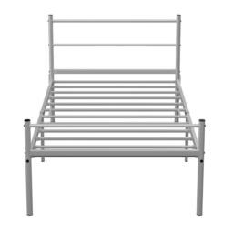 House of Home Single Metal Bed Extra Strong Frame Adult Childs Bedroom Silver Easy Assembly - thumbnail 7