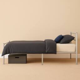 House of Home Single Metal Bed Extra Strong Frame Adult Childs Bedroom Silver Easy Assembly - thumbnail 4