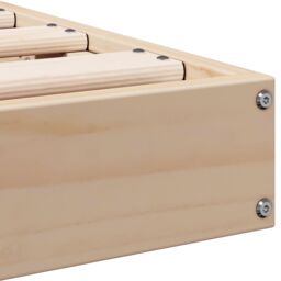 Berkfield Home Floor Bed Frame White 200x210 cm Solid Wood Pine in Beige - thumbnail 7