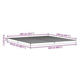 Berkfield Home Floor Bed Frame White 200x210 cm Solid Wood Pine in Beige - thumbnail 8