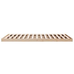 Berkfield Home Floor Bed Frame White 200x210 cm Solid Wood Pine in Beige - thumbnail 6