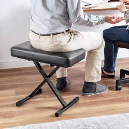 EONLION HEIGHT ADJUSTABLE PIANO KEYBOARD STOOL in Black - Size: 100 cm