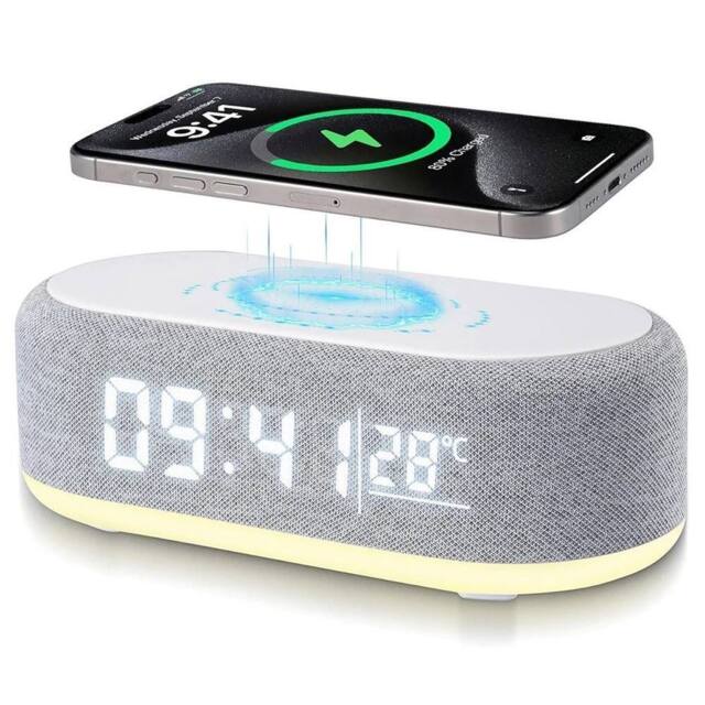 PAWNORA 4in1 Alarm Clock Wireless Charger in Grey - image 1